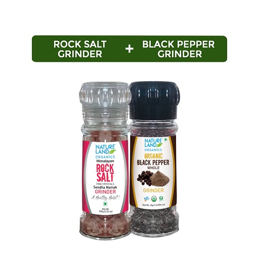 Organic Himalayan Pink Rock Salt 100 Gm + Organic Black pepper 40 Gm